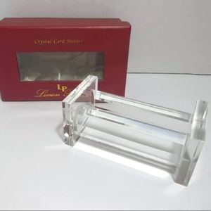 Lucien Piccard crystal business card holder NIB